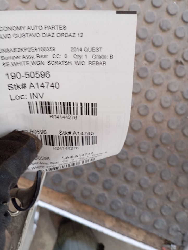 2014 Nissan QUEST Bumper Assy, Rear