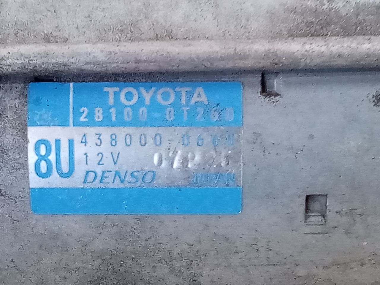 Used 2013 Toyota COROLLA Starter Motor - Stock #H20803