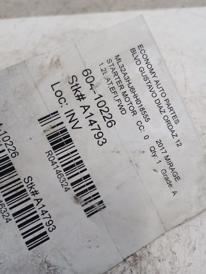 2017 Mitsubishi MIRAGE Starter Motor