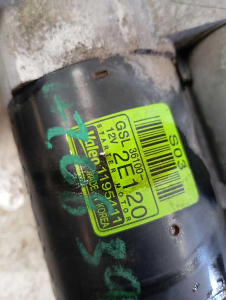 Used 2012 Hyundai ELANTRA Starter Motor - Stock #H20839