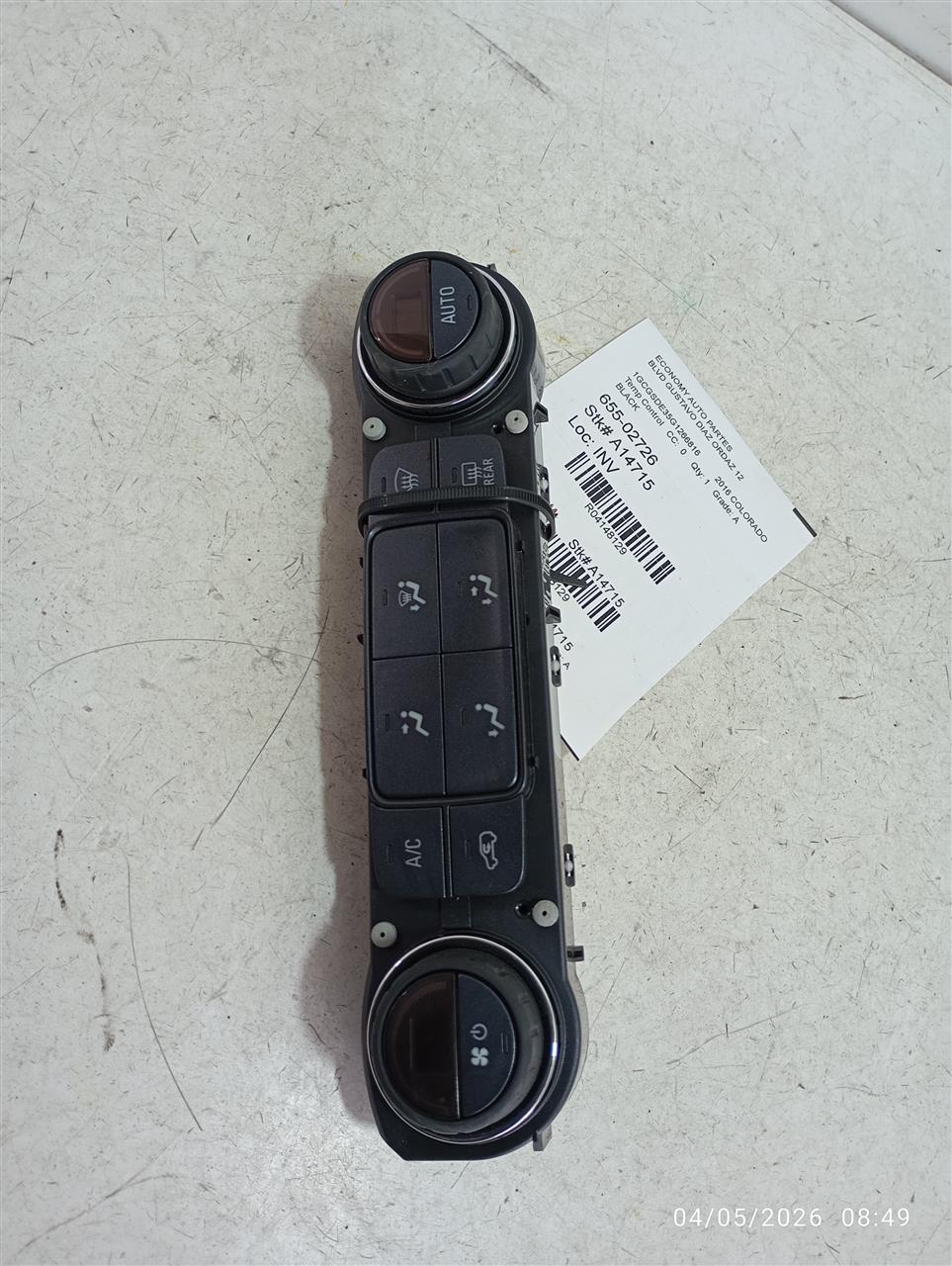 Used 2016 General Motors COLORADO Temp Control - Stock #A14715