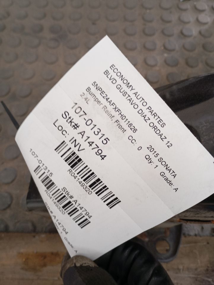 2015 Hyundai SONATA Bumper Reinf, Front