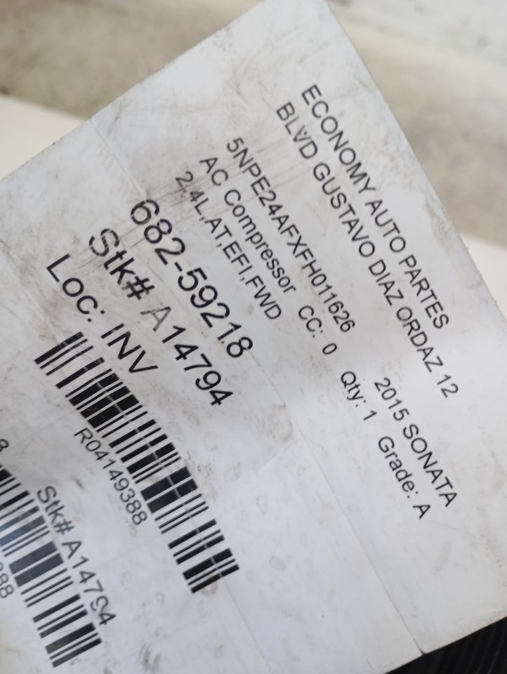 2015 SONATA Hyundai AC Compressor