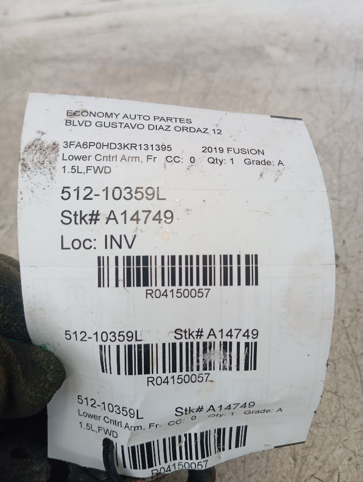 2019 Ford FUSION Lower Cntrl Arm, Fr
