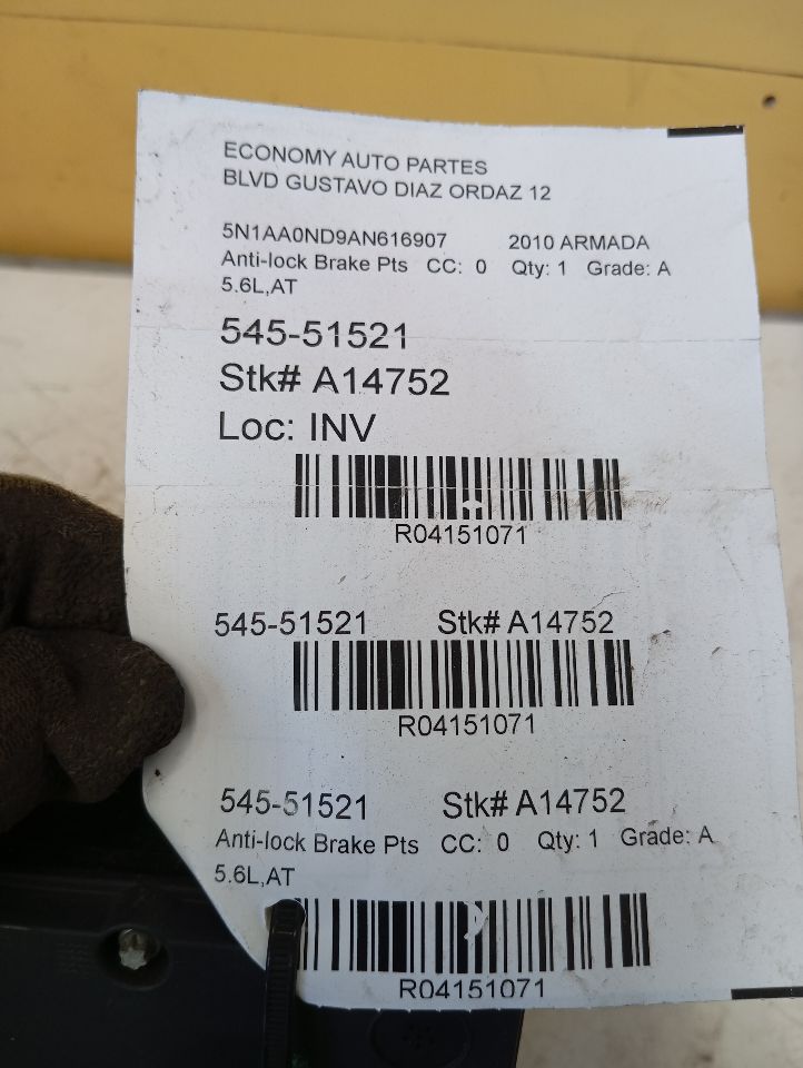 2010 Nissan ARMADA Anti-lock Brake Pts