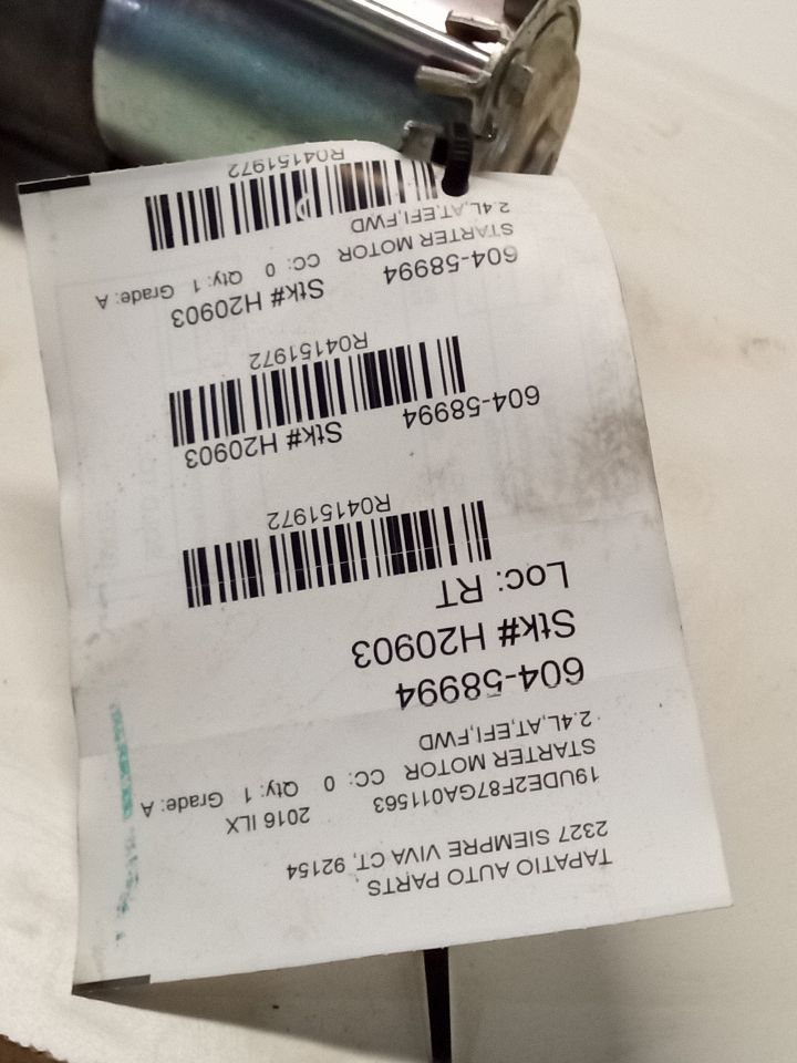 2016 ILX Acura Starter Motor