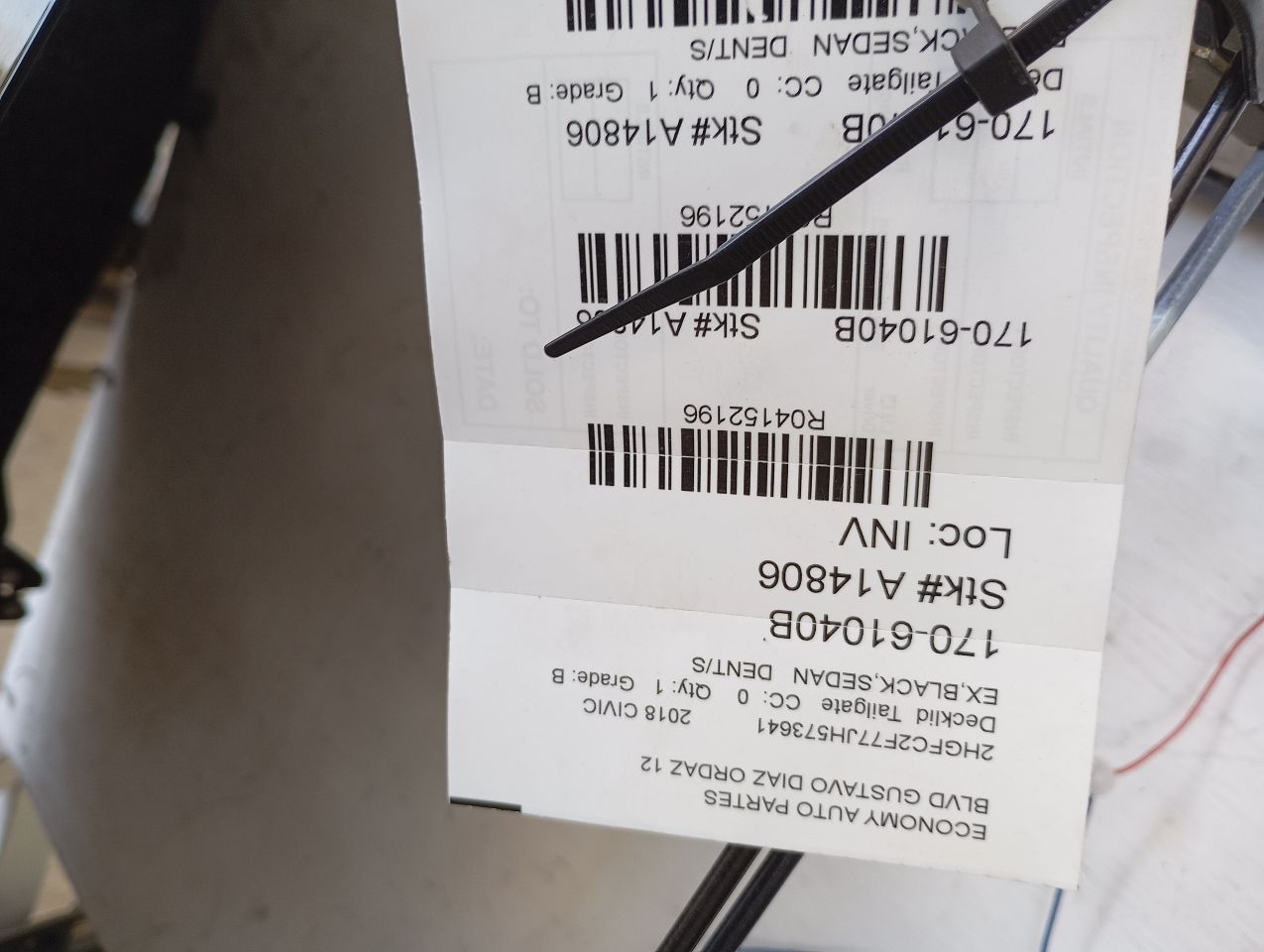 2018 Honda CIVIC Decklid  Tailgate