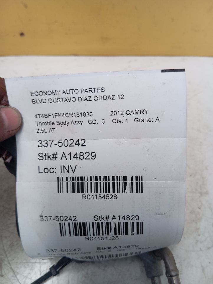 Used 2012 Toyota CAMRY (2.5L, 4 cylinder, 2ARFE engine) - Stock #A14829