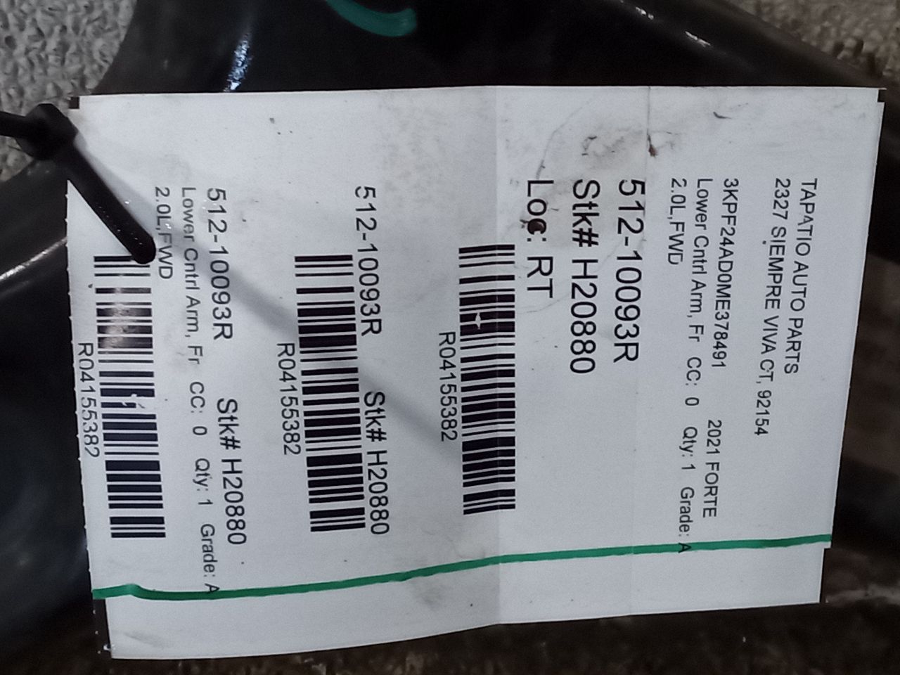 2021 FORTE Kia Lower Cntrl Arm, Fr
