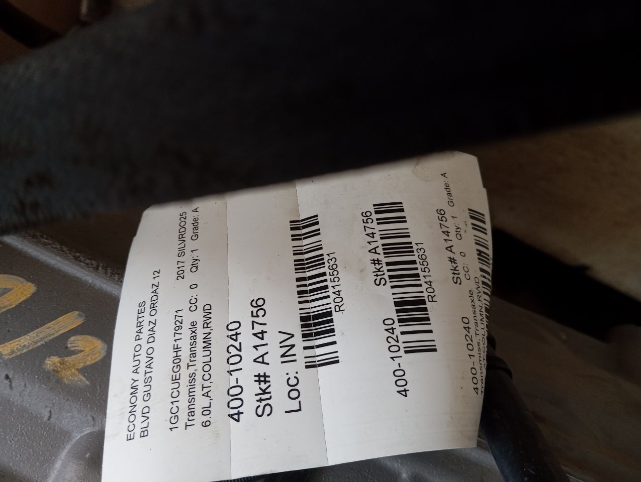 2017 General Motors SILVERADO 2500 PICKUP Transmiss,Transaxle