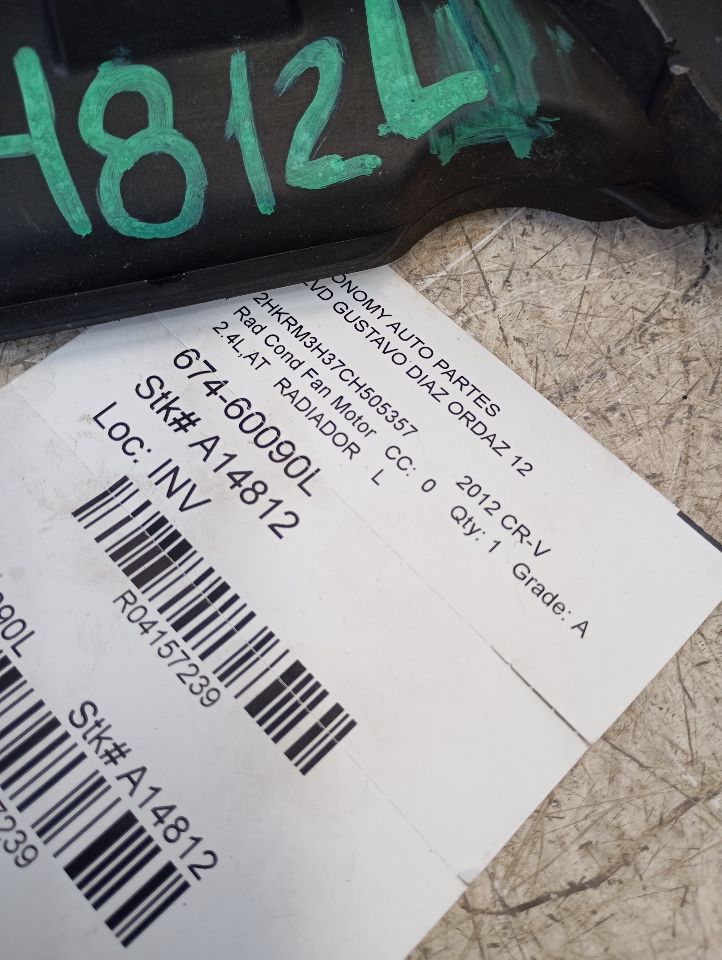 2012 Honda CR-V Rad Cond Fan Motor