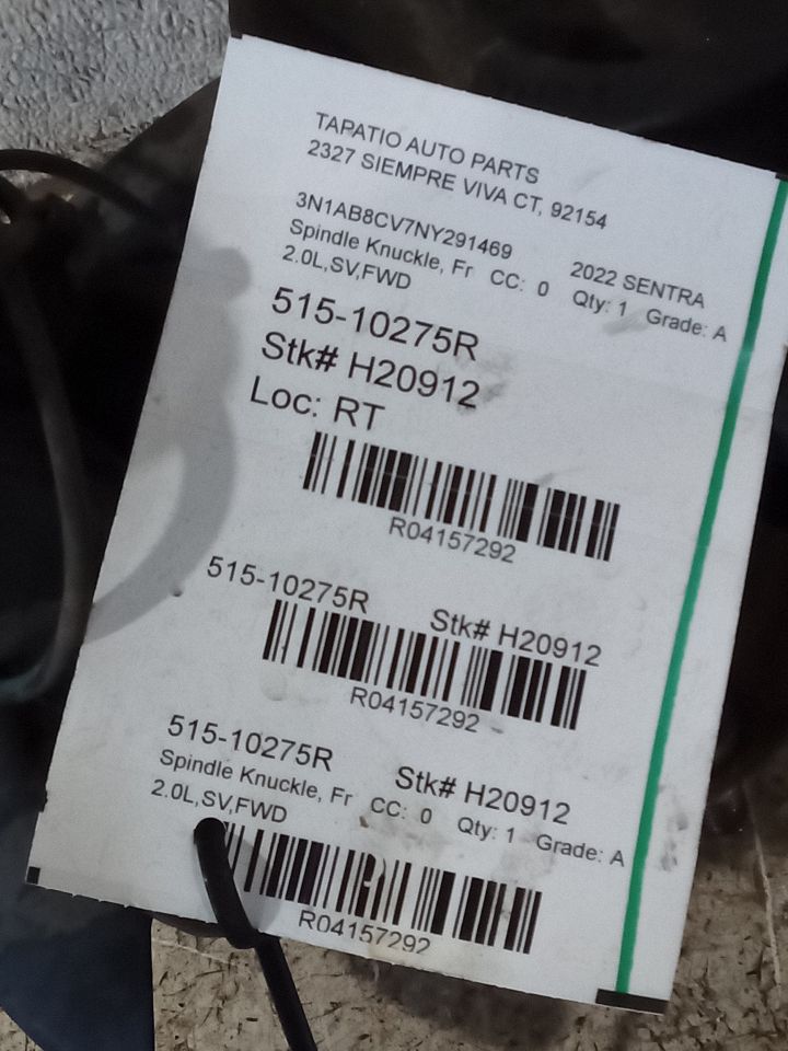 2022 Nissan SENTRA Spindle Knuckle, Fr