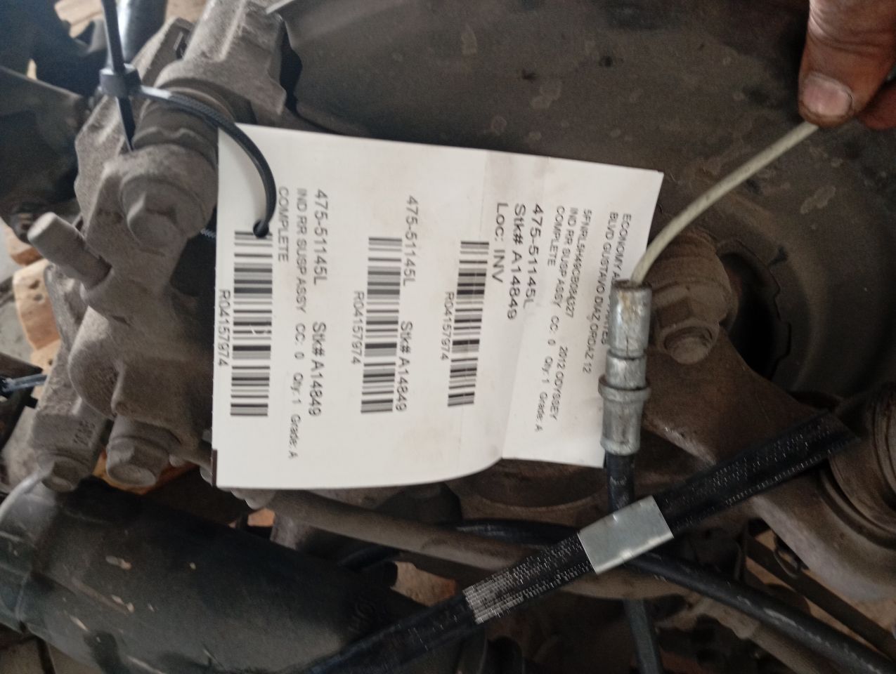 2012 Honda ODYSSEY Ind Rr Susp Assy