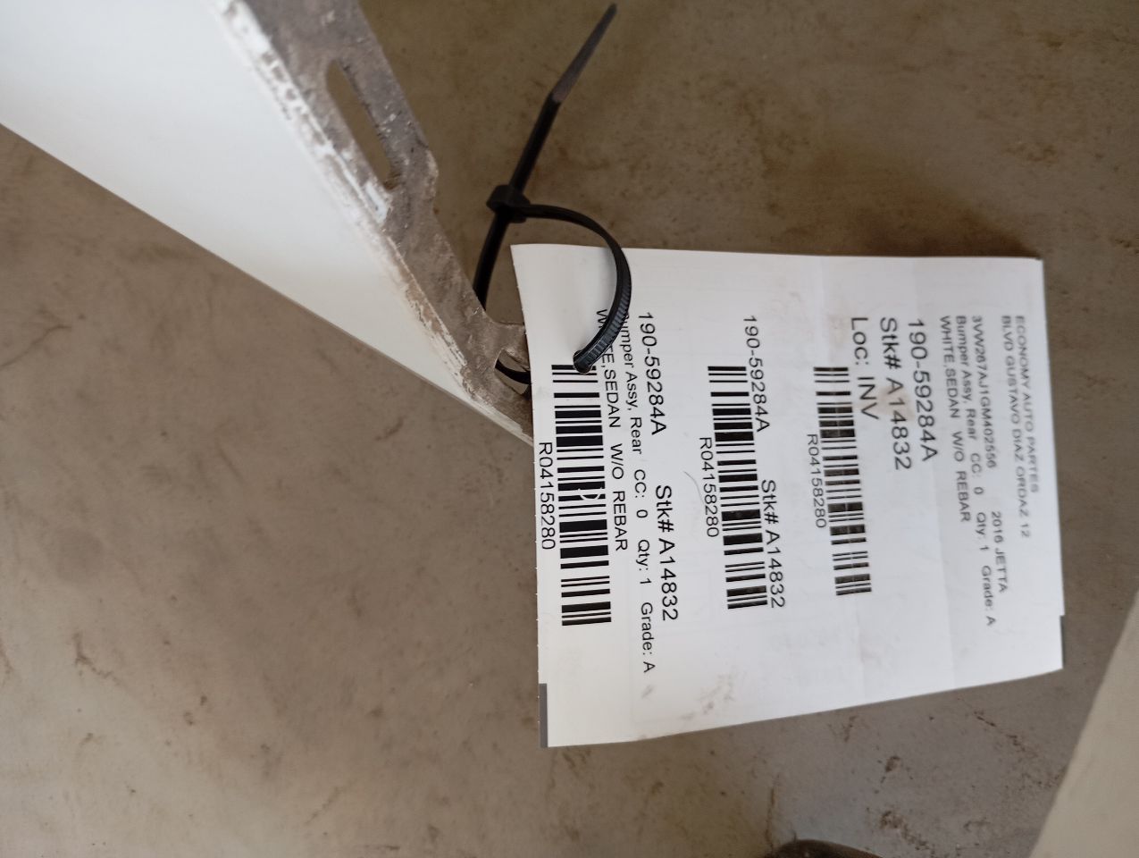 2016 Volkswagen JETTA Bumper Assy, Rear
