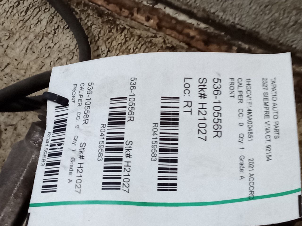 2021 Honda ACCORD Caliper