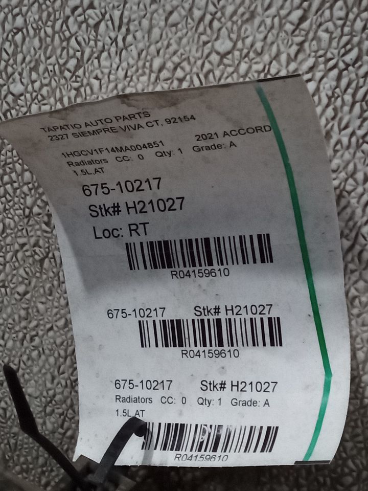 2021 ACCORD Honda Radiators