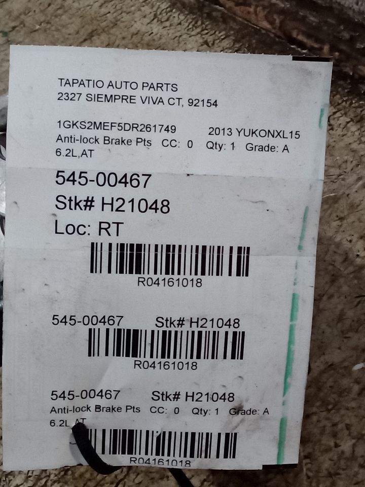 2013 YUKON XL 1500 General Motors Anti-lock Brake Pts