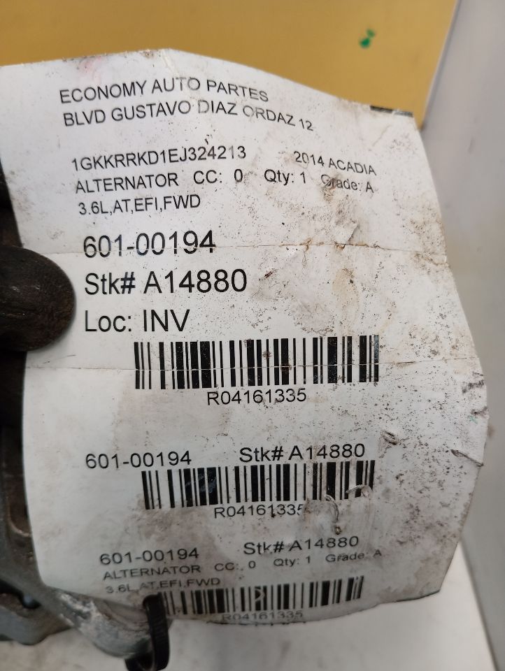 2014 ACADIA General Motors Alternator