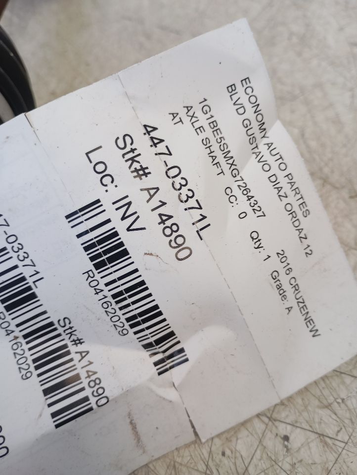 2016 General Motors CRUZE Axle Shaft