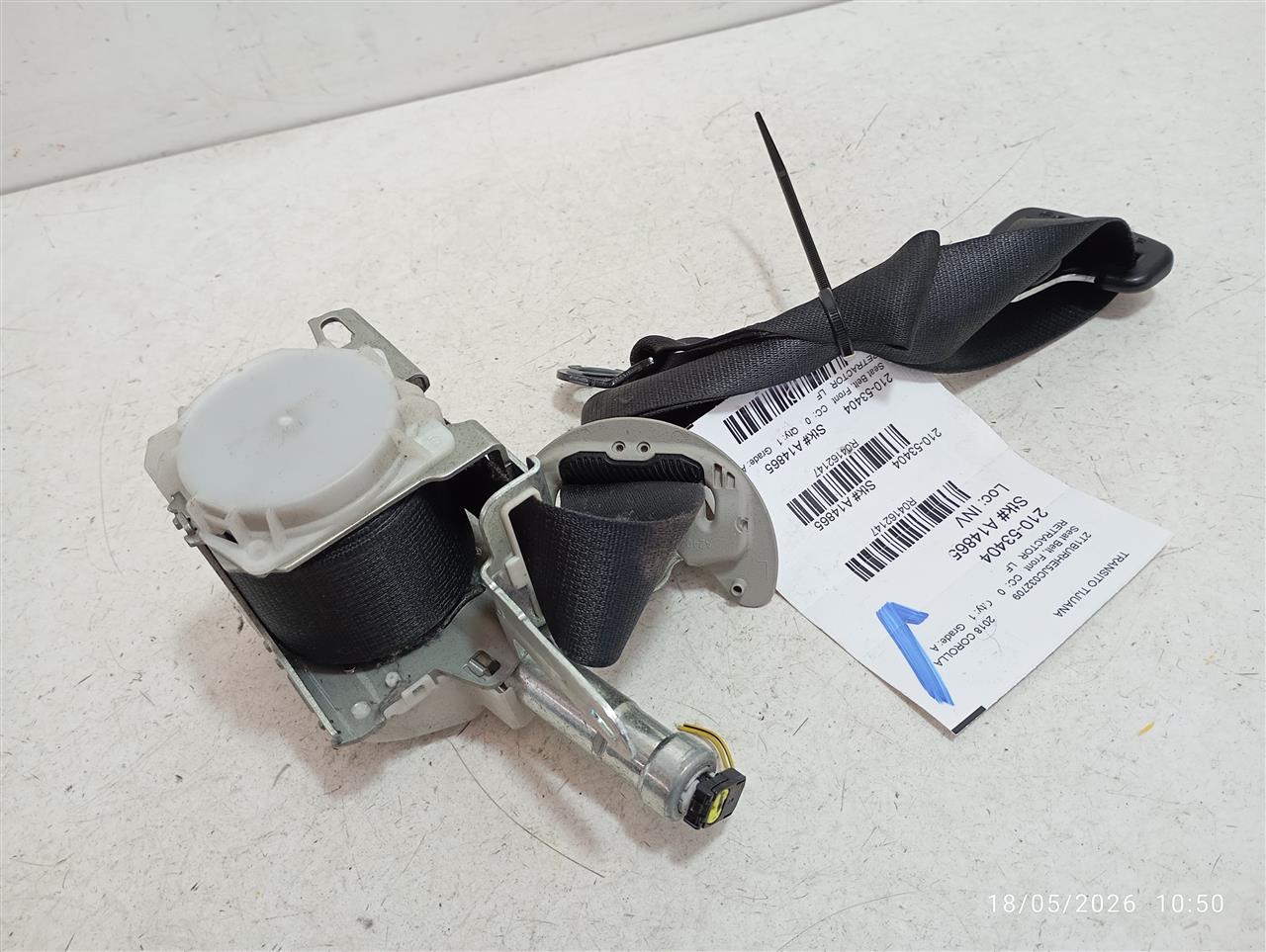 Used 2018 Toyota COROLLA retractor - Stock #A14865