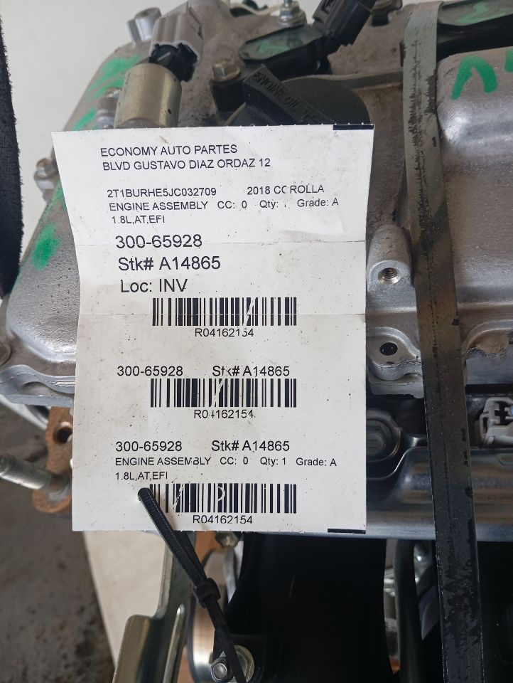 2018 COROLLA Toyota Engine Assembly