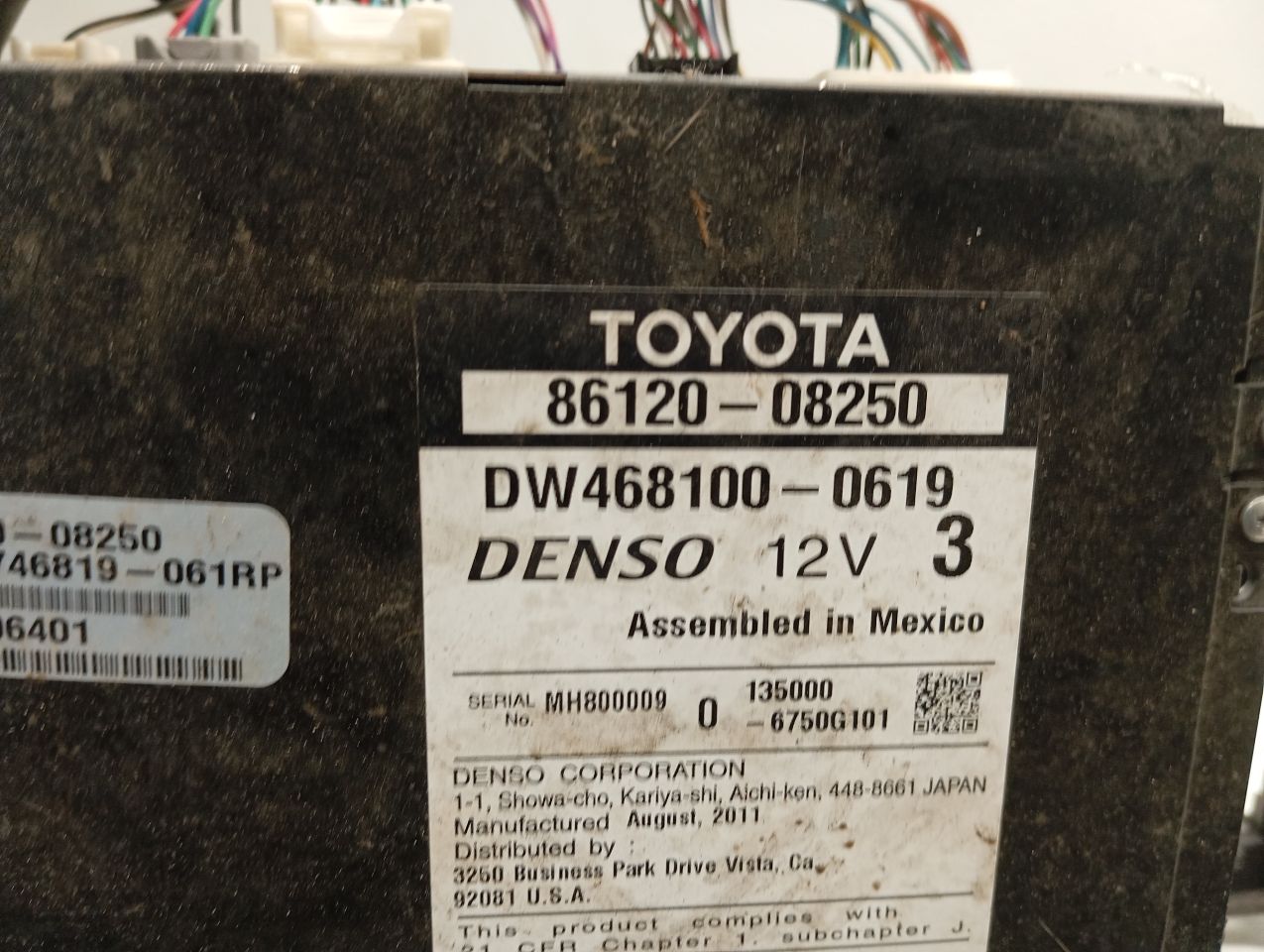 Used 2013 Toyota SIENNA ID E7027 on radio face - Stock #H20976
