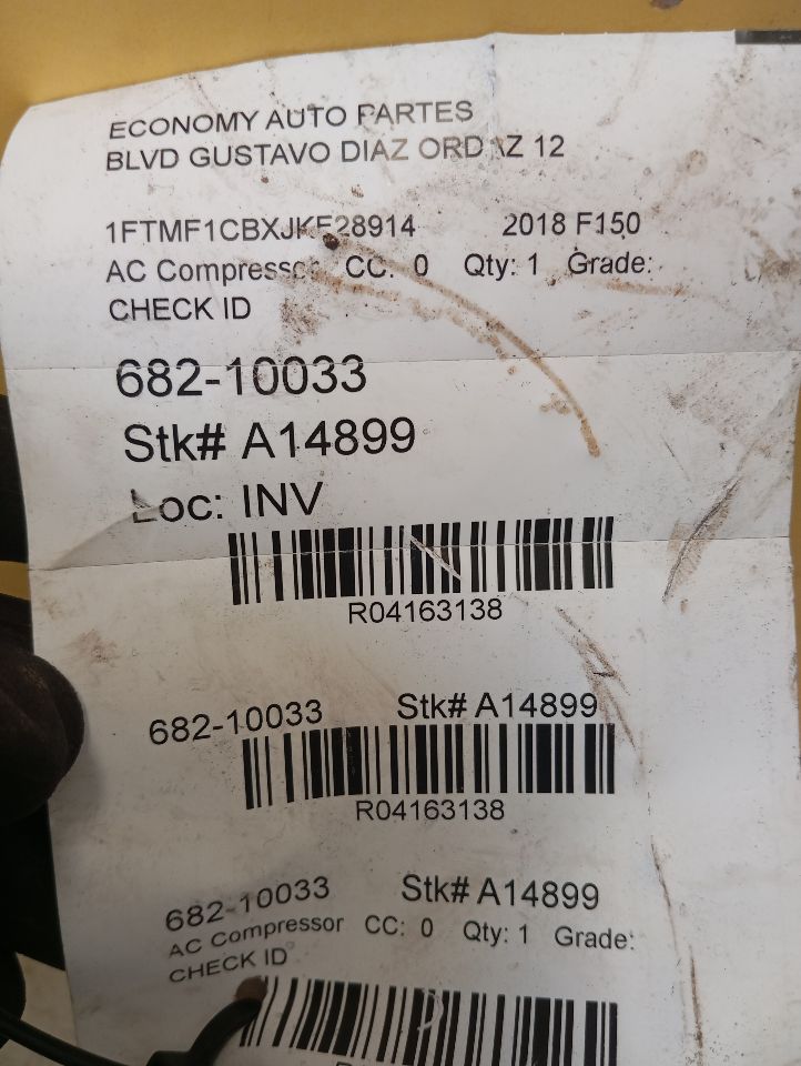 Used 2018 Ford FORD F150 PICKUP (ID HL3H-19D629-AA thru HL3H-19D629-AG) - Stock #A14899