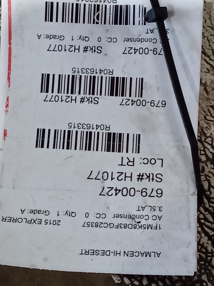 2015 Ford EXPLORER AC Condenser
