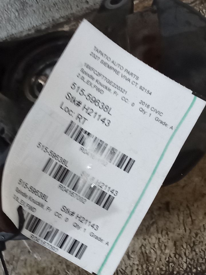 2016 Honda CIVIC Spindle Knuckle, Fr