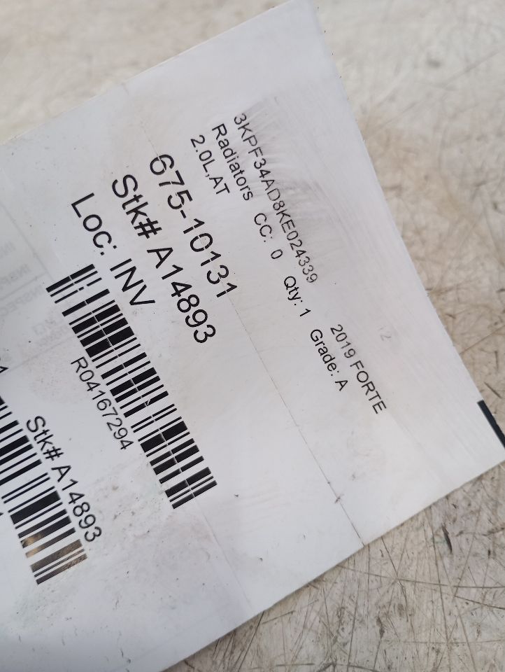 2019 FORTE Kia Radiators
