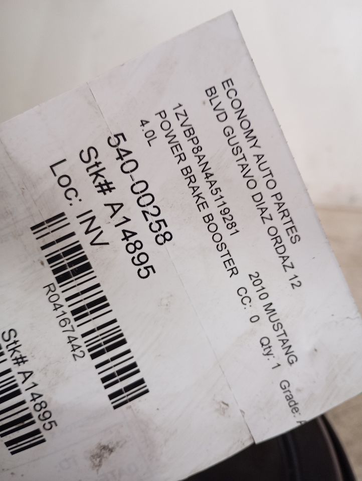 2010 Ford MUSTANG Power Brake Booster