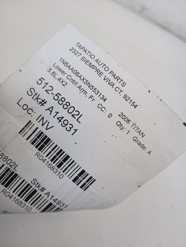 2005 Nissan TITAN Lower Cntrl Arm, Fr