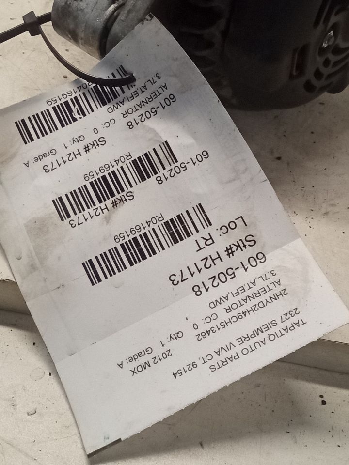 2012 MDX Acura Alternator