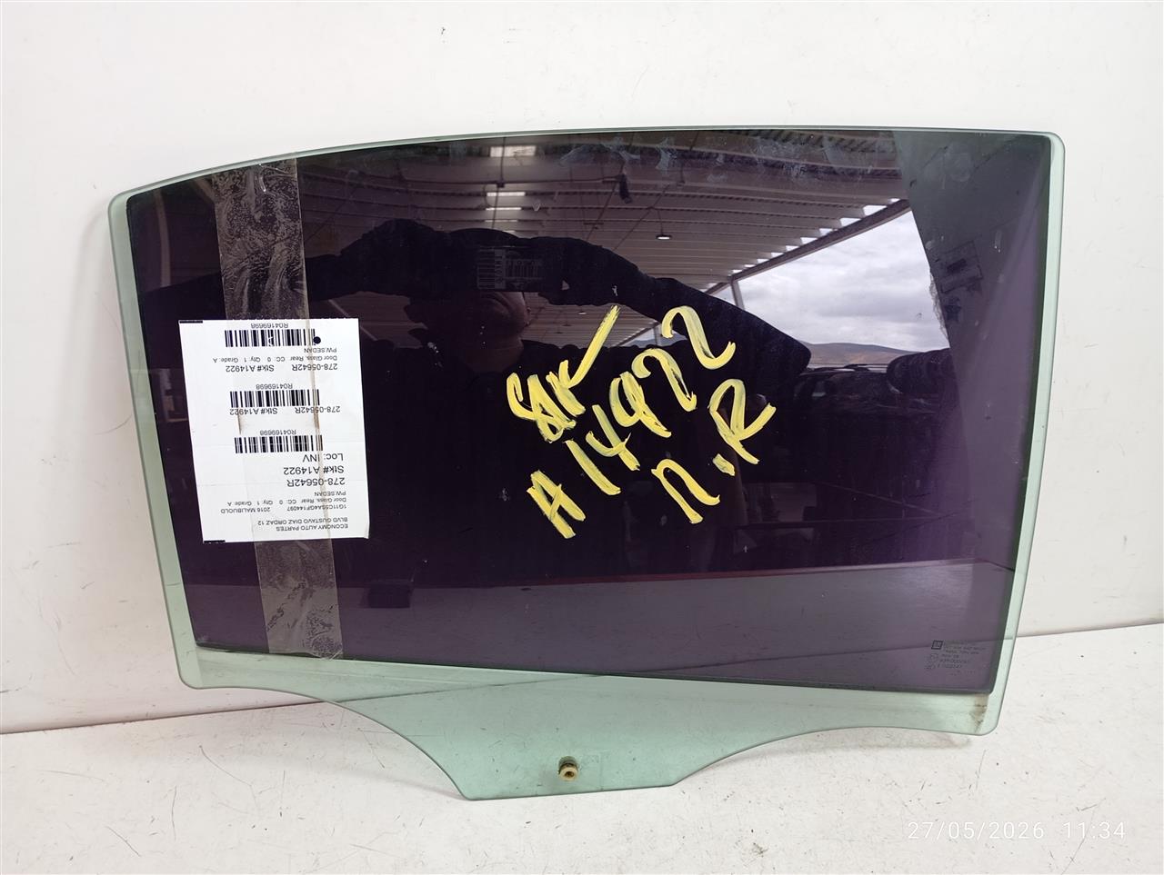 2016 General Motors MALIBU Door Glass, Rear