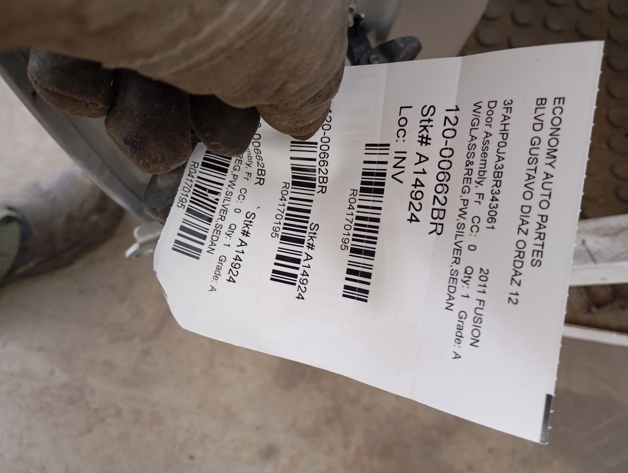 2011 Ford FUSION Door Assembly, Fr