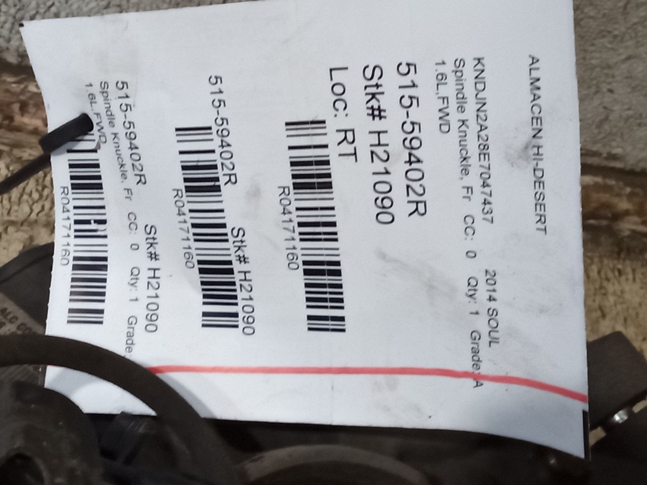 2014 Kia SOUL Spindle Knuckle, Fr