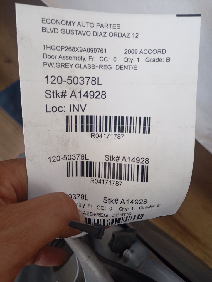 2009 Honda ACCORD Door Assembly, Fr