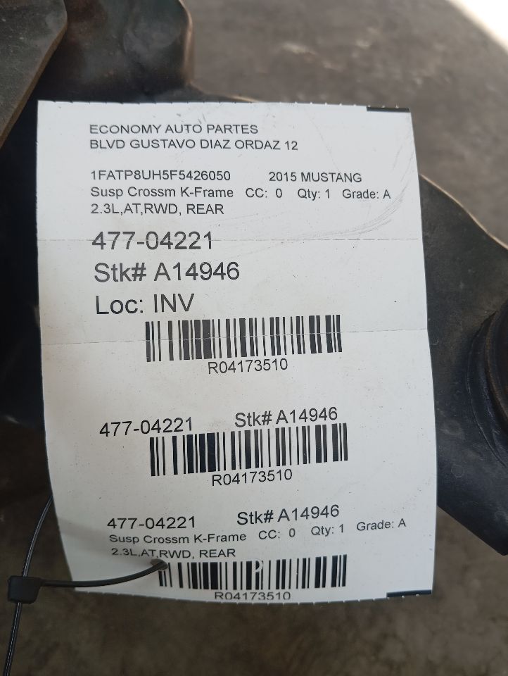 2015 MUSTANG Ford Susp Crossm K-Frame