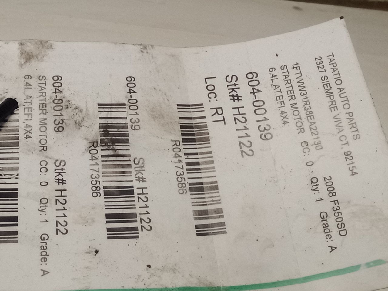 2008 Ford FORD F350SD PICKUP Starter Motor