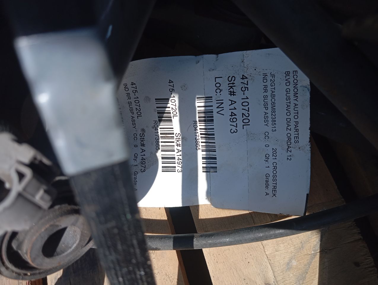 2021 Subaru XV CROSSTREK Ind Rr Susp Assy