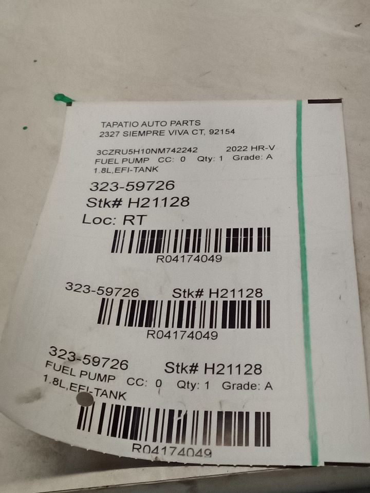 2022 Honda HR-V Fuel Pump