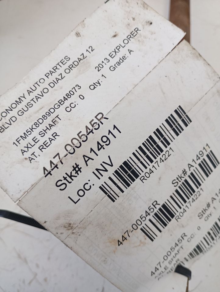 2013 Ford EXPLORER Axle Shaft