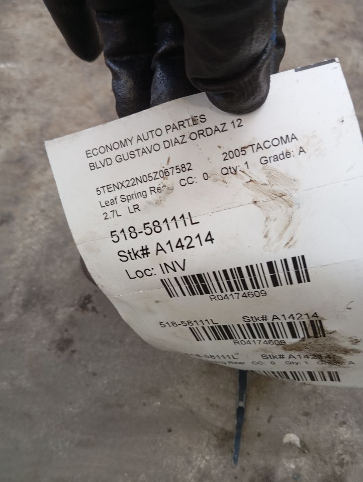 2005 Toyota TACOMA Leaf Spring Rear