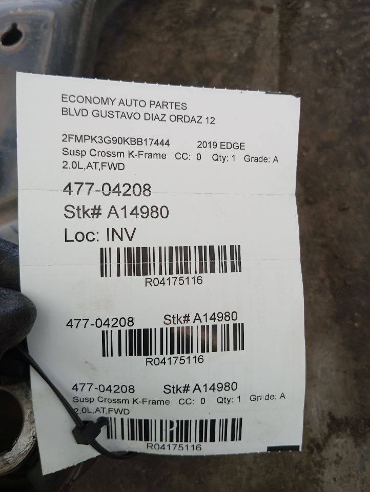 2019 Ford EDGE Susp Crossm K-Frame