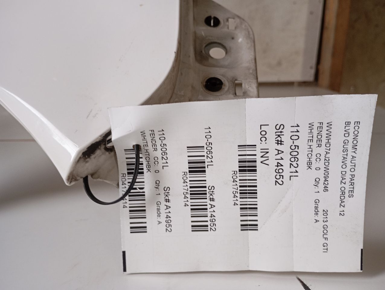 2013 Volkswagen GOLF GTI Fender