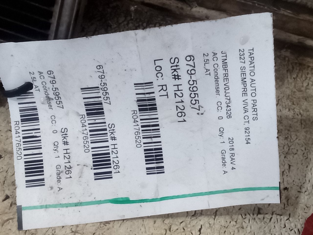 2018 Toyota RAV4 AC Condenser