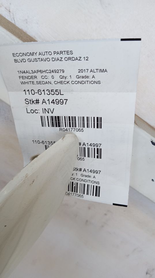 2017 Nissan ALTIMA Fender