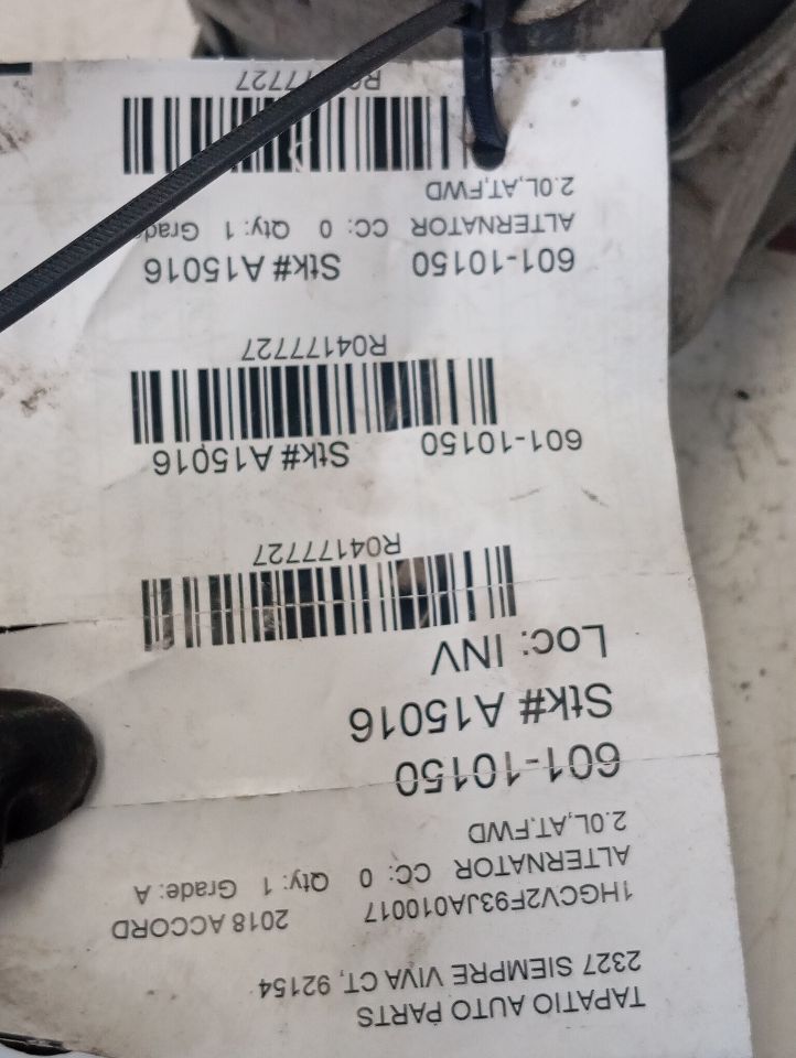 2018 ACCORD Honda Alternator