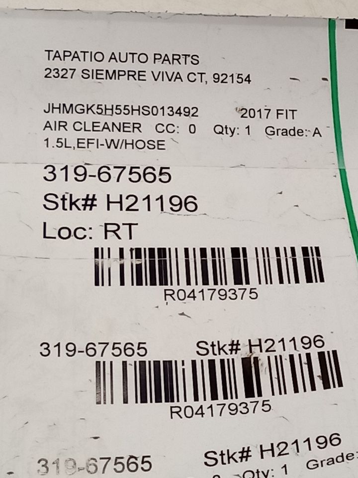 2017 Honda FIT Air Cleaner