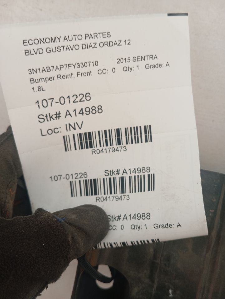 2015 Nissan SENTRA Bumper Reinf, Front